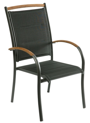 [TTCH] Timor Teak Arm Charcoal Chair 