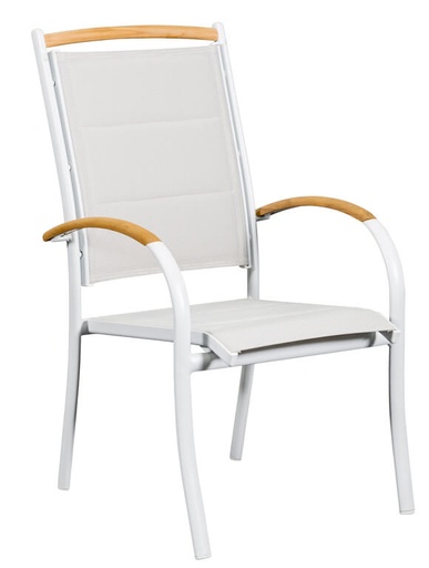 [TTCHW] Timor Teak Arm White Chair 